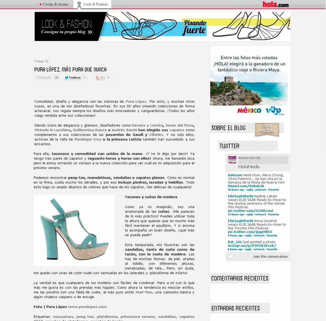 look and fashion. revista hola. Pura López